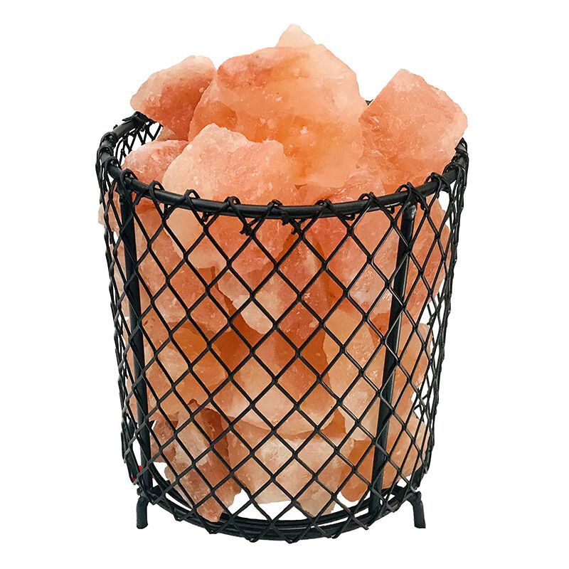 Orangene Salzlampe Stein, Mersa, mit Schalter Orangene Salzlampe Stein, Mersa, mit Schalter