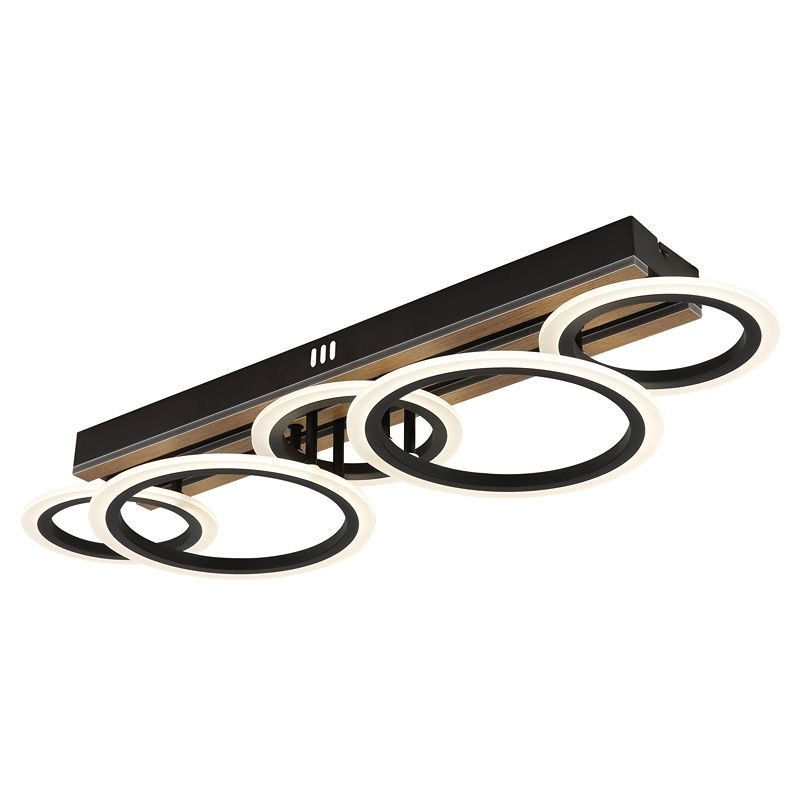 Schwarze design Deckenleuchte Metall, Benedicte, 34W, White Switch LED