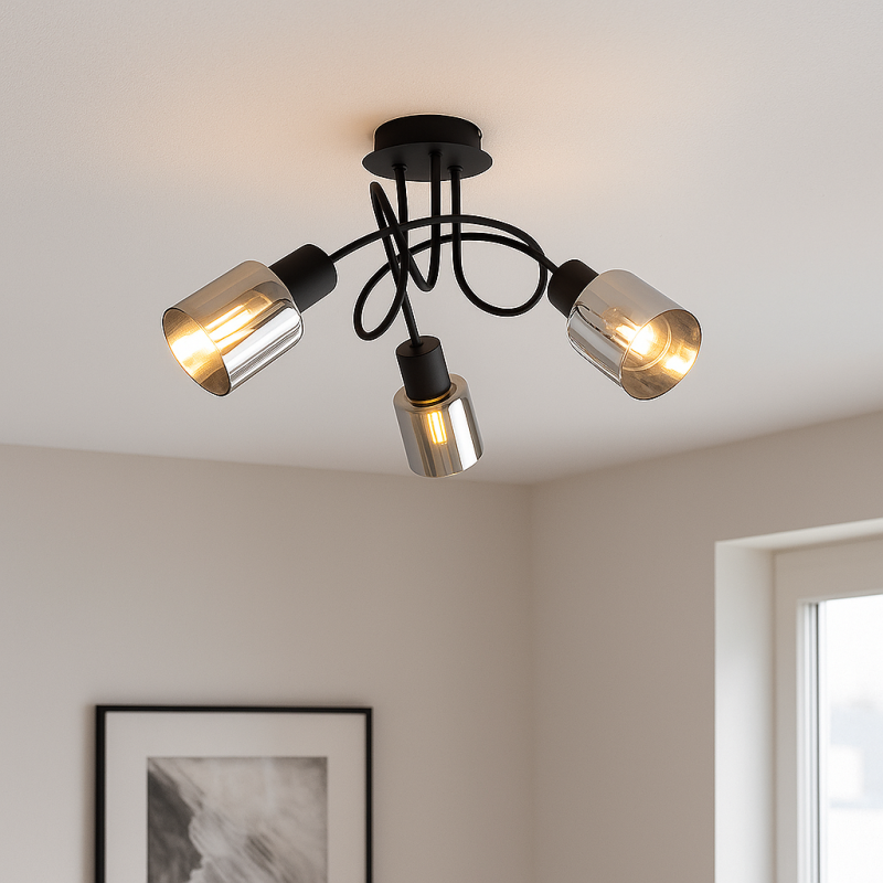 Design Deckenleuchte Schwarz, Crystal Design Deckenleuchte Schwarz, Crystal