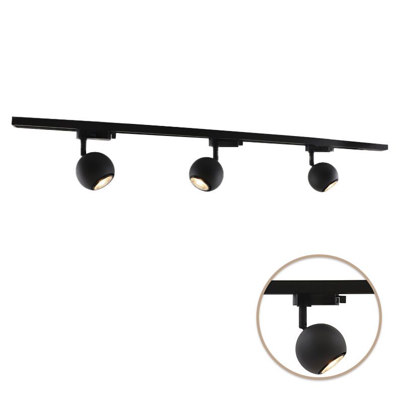 1M schwarzes 1 phase Schienenbeleuchtung System + 3 Alco Strahler 1M schwarzes 1 phase Schienenbeleuchtung System + 3 Alco Strahler