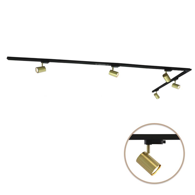 3M messing 1 phase Schienenbeleuchtung System mit Ecke + 5 Elena Strahler