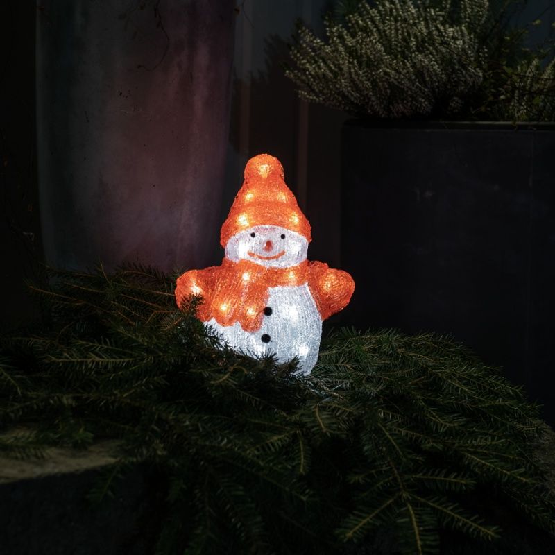 Schneemann mit rotem Hut, 22,5 cm Schneemann mit rotem Hut, 22,5 cm