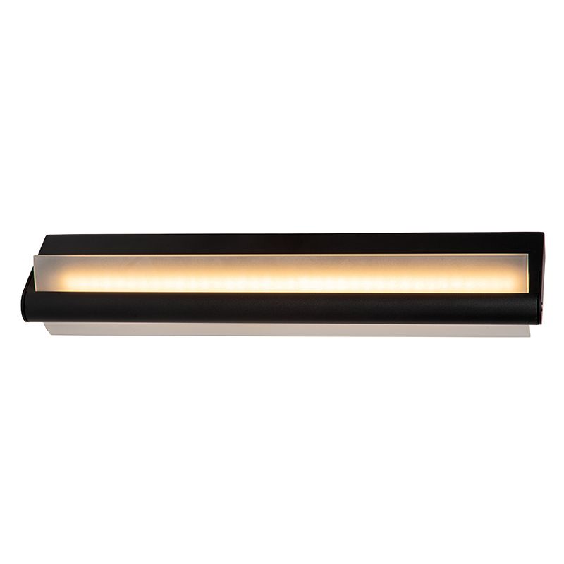 Schwarze Wandleuchte Badezimmer Modern, Wanda, 15W, 3000K LED, IP44