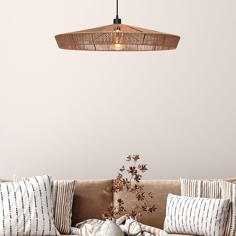 Rattan Pendelleuchte Esszimmer Holz, Yunkai
