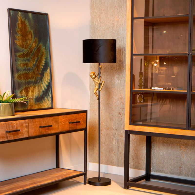 Goldene Stehlampe Retro, Extravaganza Chimp, mit Schalter Goldene Stehlampe Retro, Extravaganza Chimp, mit Schalter