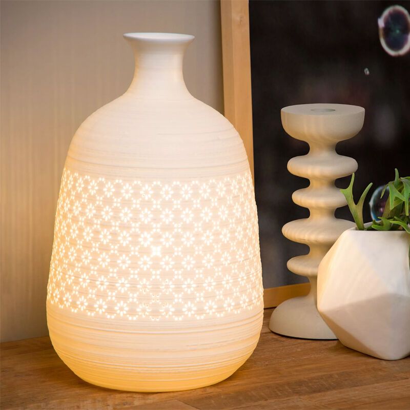 Weiße Tischleuchte Retro, Tiesse, mit Schalter