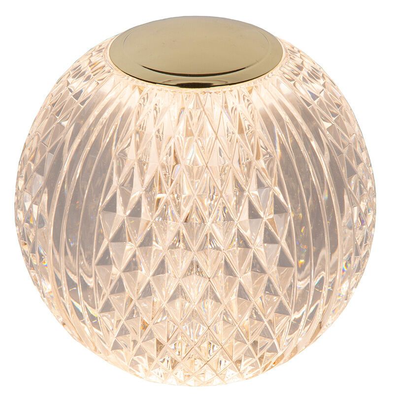 Transparente Tischleuchte Modern, Cintra, 2W, 2700K LED, 3-stufig dimmbar