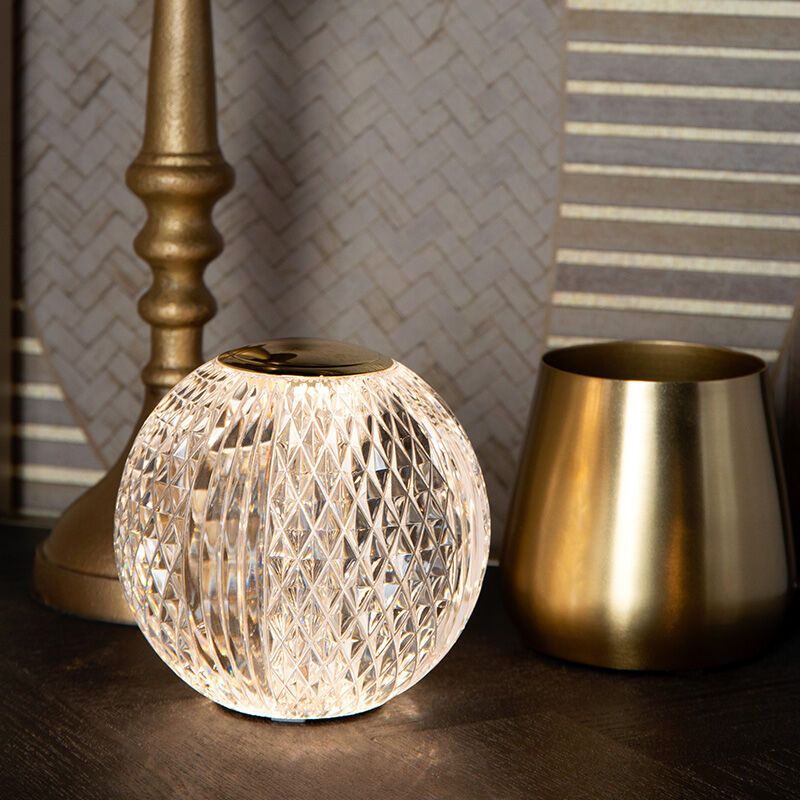 Transparente Tischleuchte Modern, Cintra, 1,5W, 3000K LED, 3-stufig dimmbar