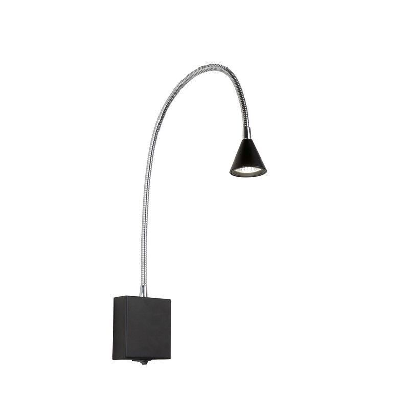 Schwarze Wandleuchte Modern, Buddy, 3W, 4000K LED, mit Schalter Schwarze Wandleuchte Modern, Buddy, 3W, 4000K LED, mit Schalter