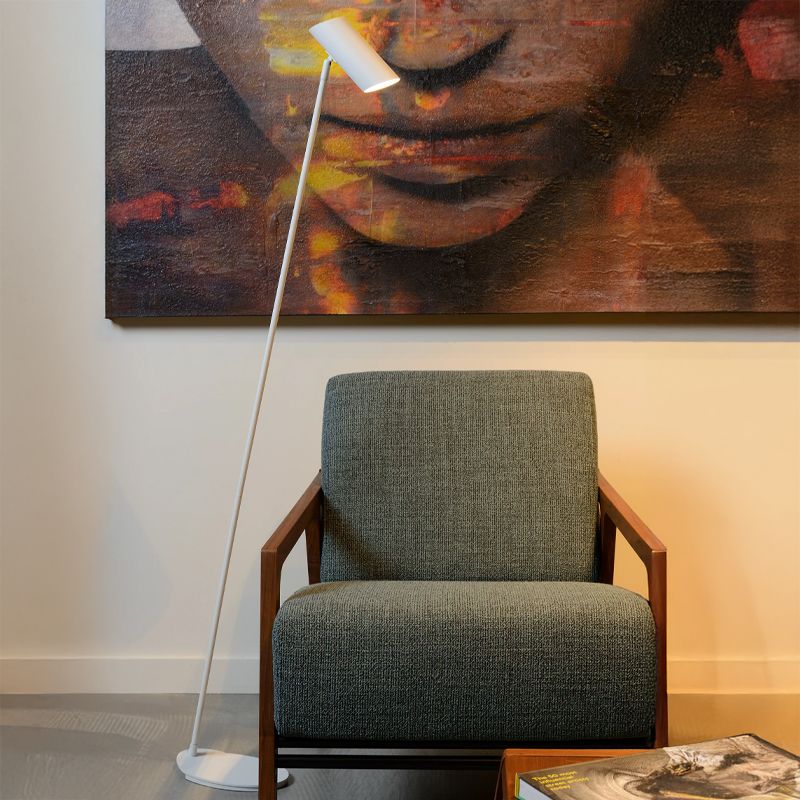Weiße Stehlampe Modern, Hester, mit Schalter