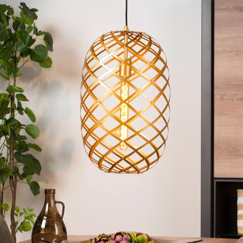 Goldene Pendelleuchte Modern, Wolfram