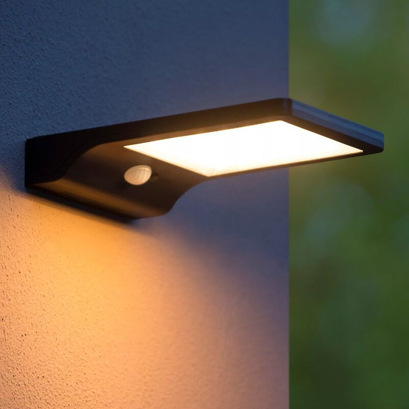 Schwarze Außen Wandleuchte mit Bewegungsmelder Modern, Basic, 3W, 2700K LED, IP44 Schwarze Außen Wandleuchte mit Bewegungsmelder Modern, Basic, 3W, 2700K LED, IP44