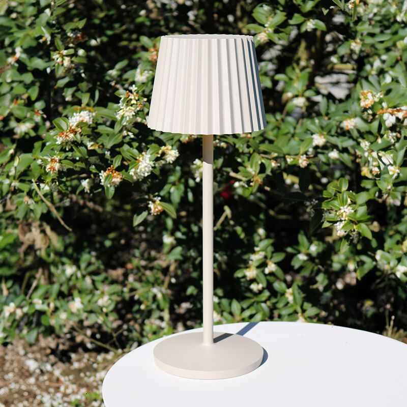 Beige Außen Tischleuchte Landhaus, Justine, 2W, 2700K LED, IP54, mit Touch-Dimmer Beige Außen Tischleuchte Landhaus, Justine, 2W, 2700K LED, IP54, mit Touch-Dimmer