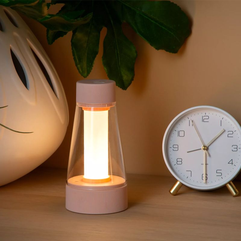 Rosa aufladbare Außen Tischlampe Modern, Lorali, 1,2W, 2700K LED, IP44, mit Touch-Dimmer