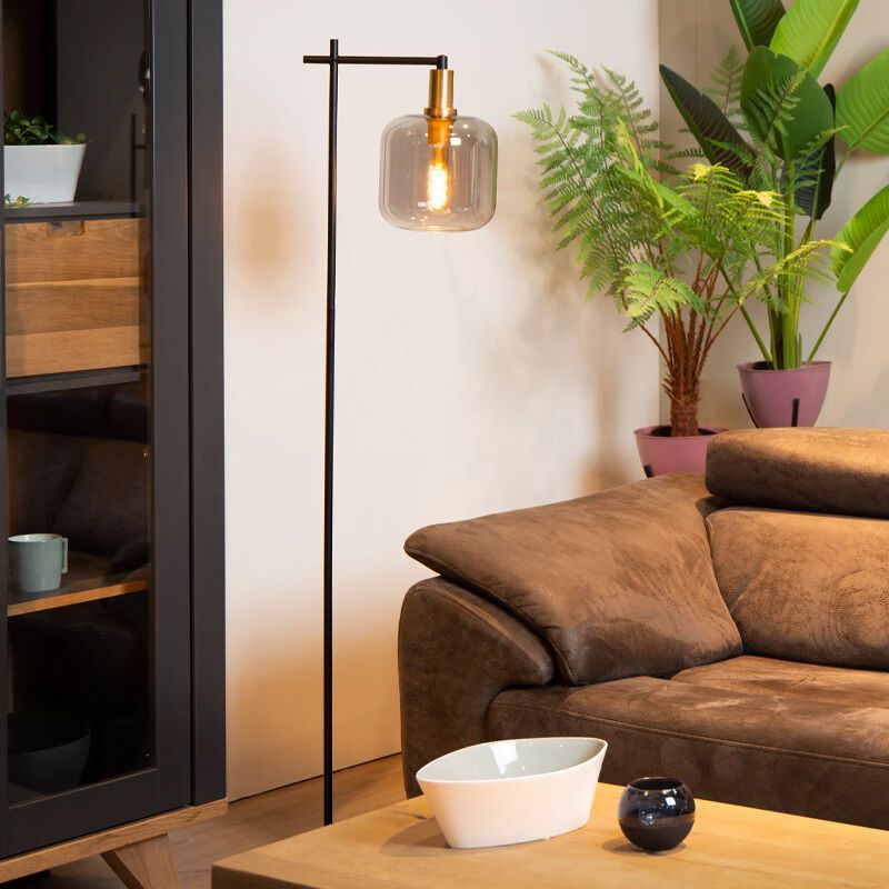 Graue Stehlampe Modern, Joanet, mit Schalter Graue Stehlampe Modern, Joanet, mit Schalter