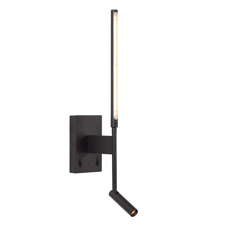 Schwarze Wandleuchte Modern, Finan, 6W, 2700K LED, mit Schalter Schwarze Wandleuchte Modern, Finan, 6W, 2700K LED, mit Schalter
