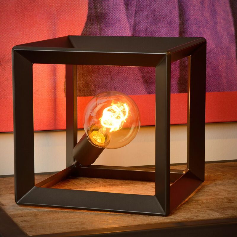 Graue Tischleuchte Retro, Thor, mit Schalter Graue Tischleuchte Retro, Thor, mit Schalter