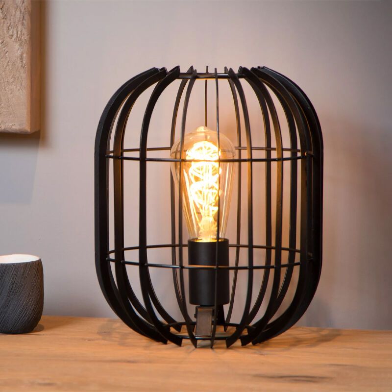 Schwarze Tischleuchte Modern, Reda, mit Schalter Schwarze Tischleuchte Modern, Reda, mit Schalter