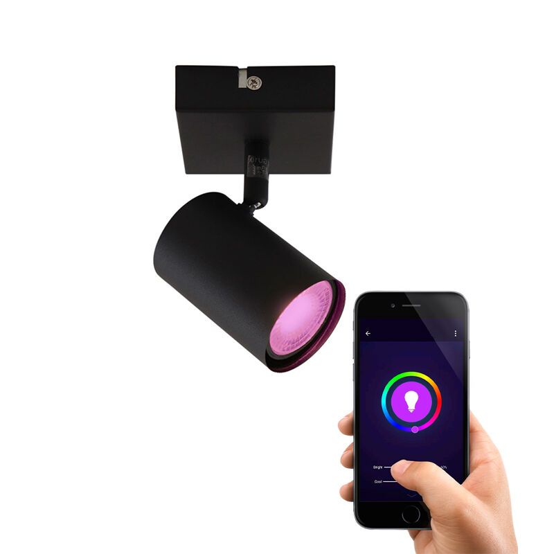 Moderne Smart Deckenleuchte Schwarz, Elena, 4,5W, RGBW Moderne Smart Deckenleuchte Schwarz, Elena, 4,5W, RGBW