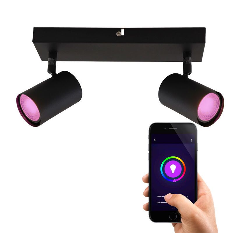 Moderne Smart Deckenleuchte Schwarz, Elena, 9W, RGBW