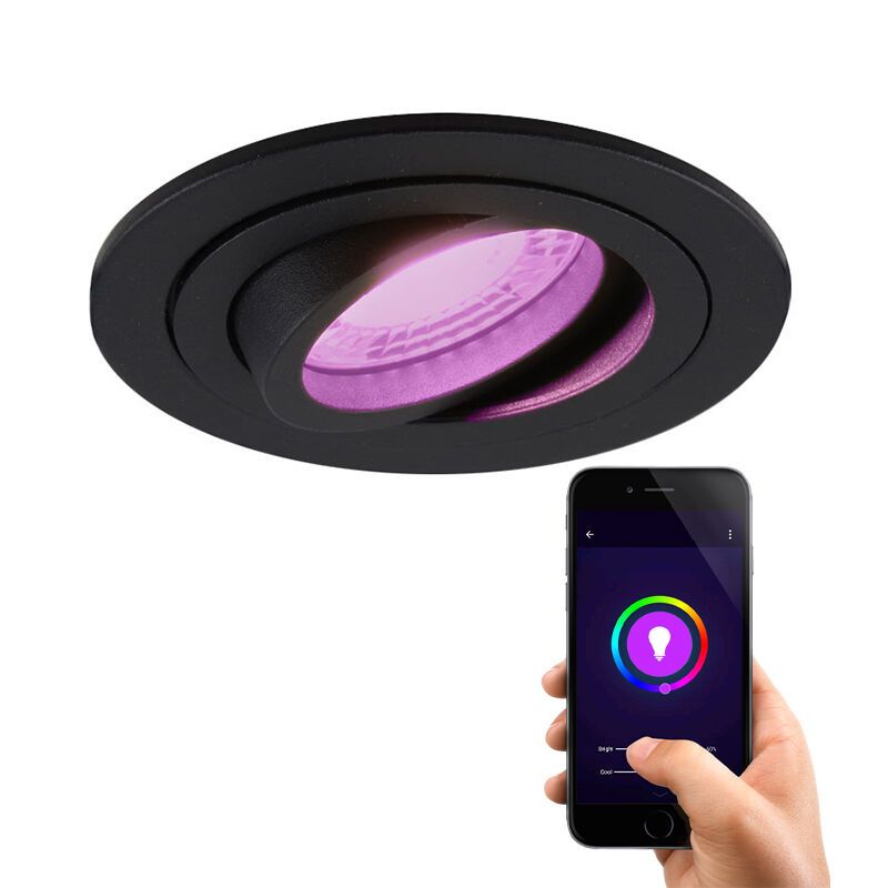 Aluminium Smart Einbaustrahler Schwarz, Scott, 4,5W, RGBW