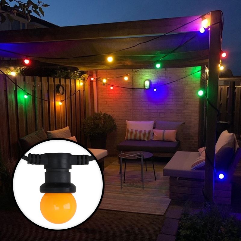 50m Lichterkette mit 50 farbigen Lampen