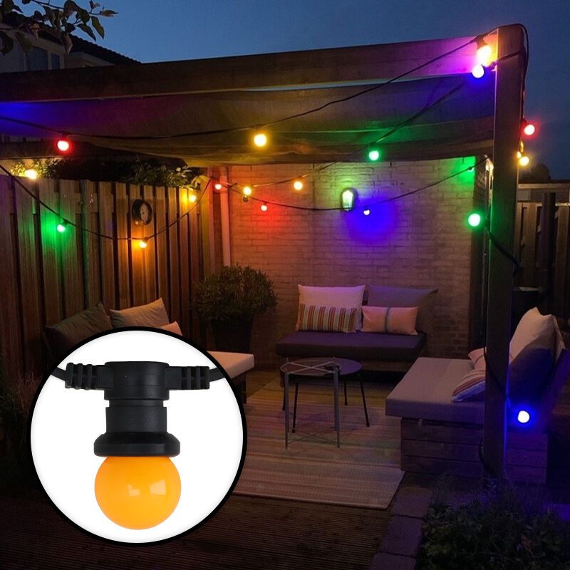 80m Lichterkette mit 80 farbigen Lampen