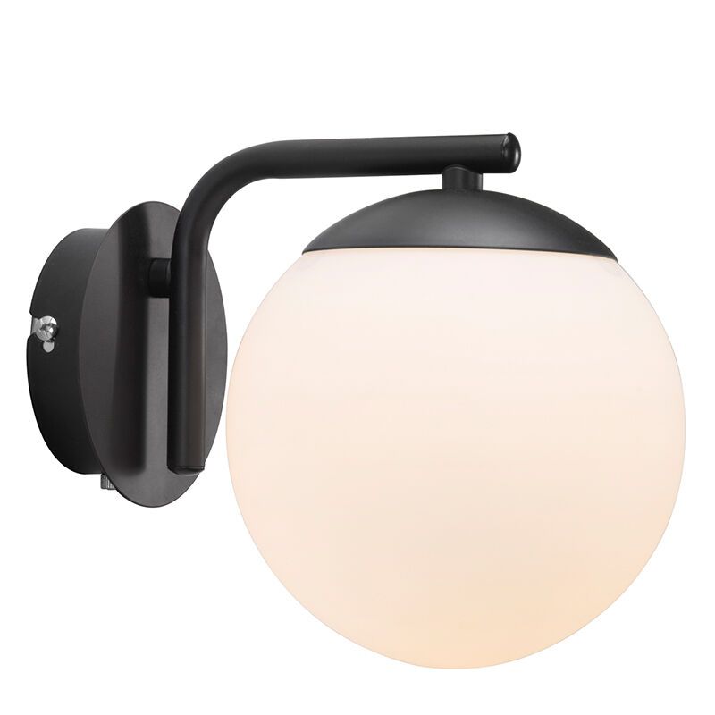 Schwarze Wandleuchte Design, Grant, mit Schalter