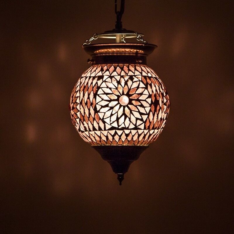 Lila Mosaik Pendelleuchte Orientalisch, Nisrin