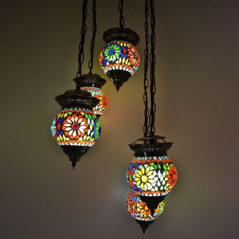 Mehrfarbige Mosaik Pendelleuchte Orientalisch, Amir
