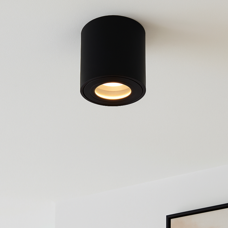 Moderne Aufbauspot Schwarz, Alion, IP44