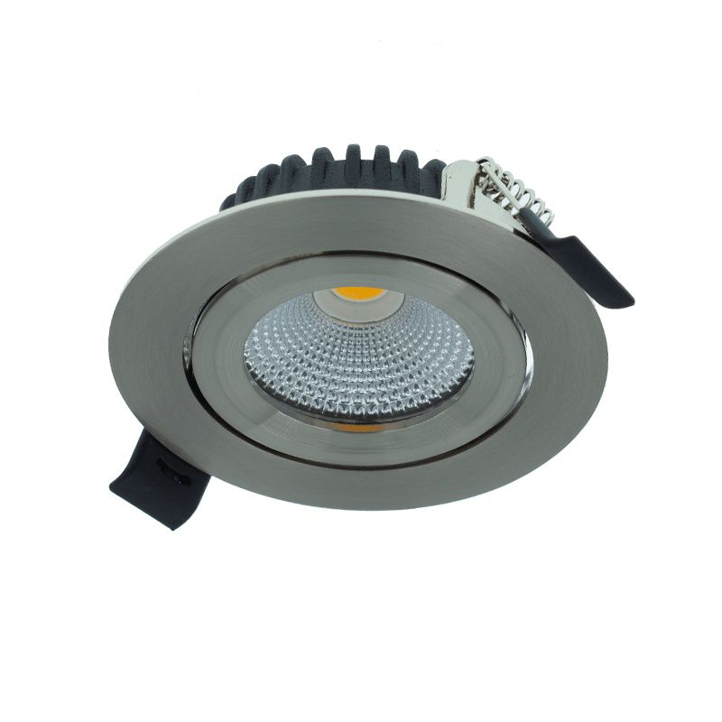 Silberne Downlight Aluminium, Wimke, 5W, 2700K LED, IP44