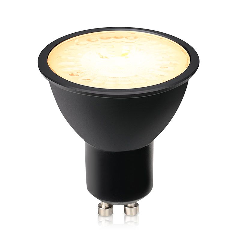 Dimmbare GU10 LED-Lampe Antonie, Schwarz, 7W, 2700K