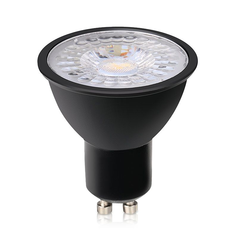 Dimmbare GU10 LED-Lampe Antonie, Schwarz, 7W, 2700K