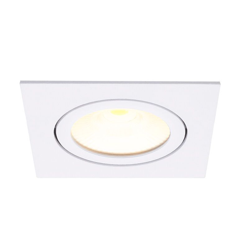 Weiße Einbaustrahler Aluminium, Laom, 6W, 2700K LED, IP22