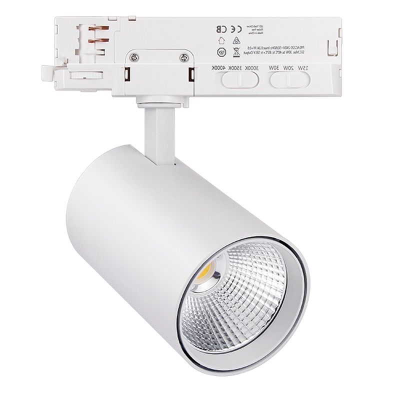 Weiße 3 phase Schienen Lampe, Rozina, 10W/20W/30W, White Switch LED