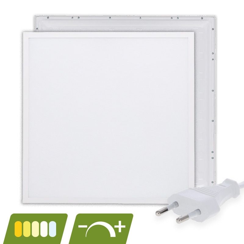LED-Panel 62x62 - 30 W - weißer Schalter - UGR<18 - dimmbar - hintergrundbeleuchtet LED-Panel 62x62 - 30 W - weißer Schalter - UGR<18 - dimmbar - hintergrundbeleuchtet