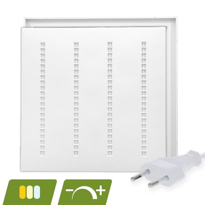 LED-Panel mit Lamellen 60x60 mm - 30 W - weißer Schalter - dimmbar - UGR <16