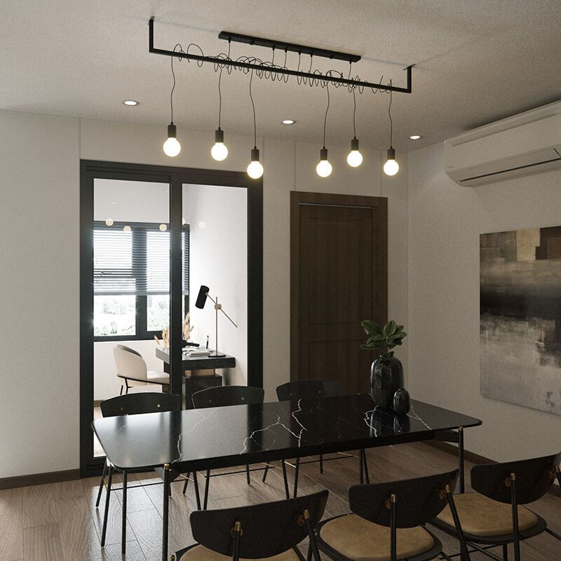 Stahl Pendelleuchte Schwarz, Lauraine