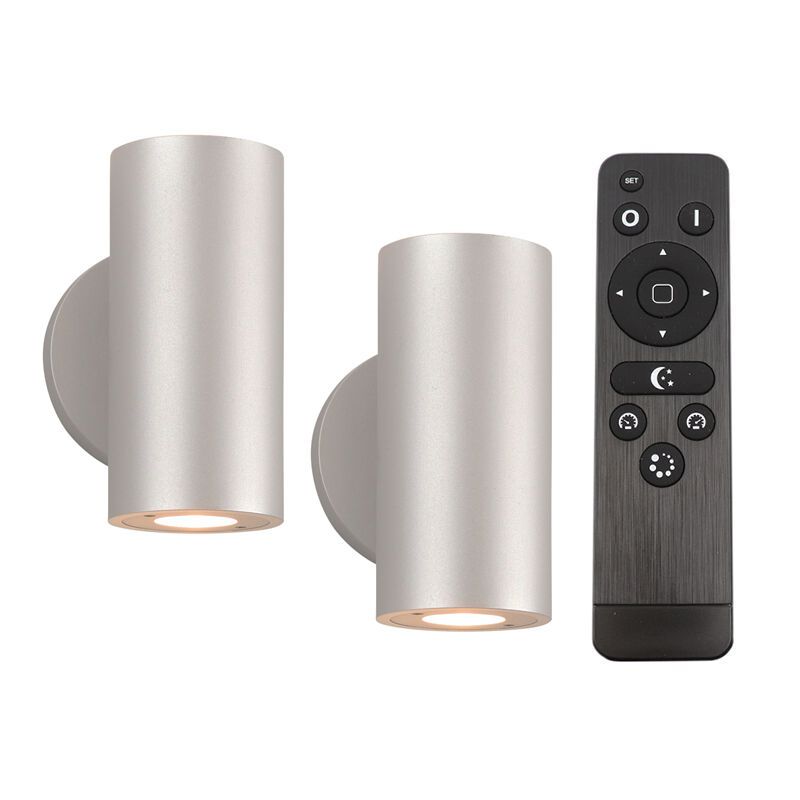 2 up down Außenleuchten Salar, 12V, inkl. Anschlussset und Fernbedienung