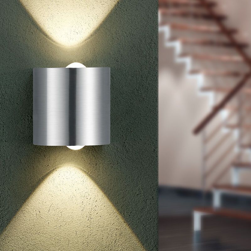 Nickel Up down Wandleuchte Metall, Alwyn, 3,2W, 3000K LED