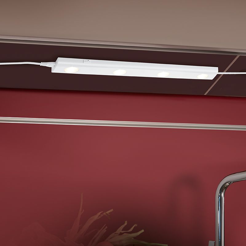 Weiße Küchenschrankbeleuchtung Kunststoff, Sarila, 1W, 3000K LED, mit Schalter