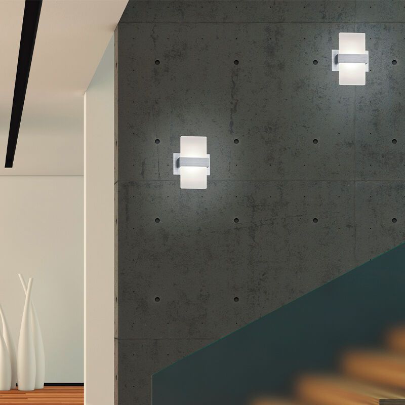 Graue Up down Wandleuchte Modern, Leontien, 4,3W, 3000K LED, mit Schalter