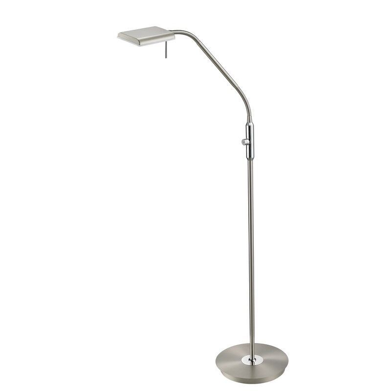 Nickel Stehlampe Modern, Robin, 12W, 3000K LED, mit Touch-Dimmer Nickel Stehlampe Modern, Robin, 12W, 3000K LED, mit Touch-Dimmer