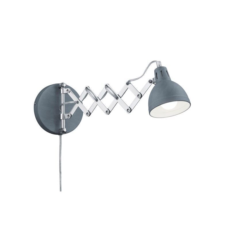 Graue Wandleuchte Industrial, Yemaya, mit Schalter Graue Wandleuchte Industrial, Yemaya, mit Schalter