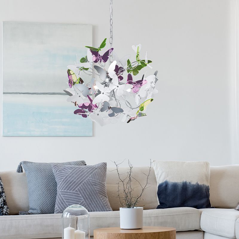 Chrom Pendelleuchte Design, Butterfly Chrom Pendelleuchte Design, Butterfly