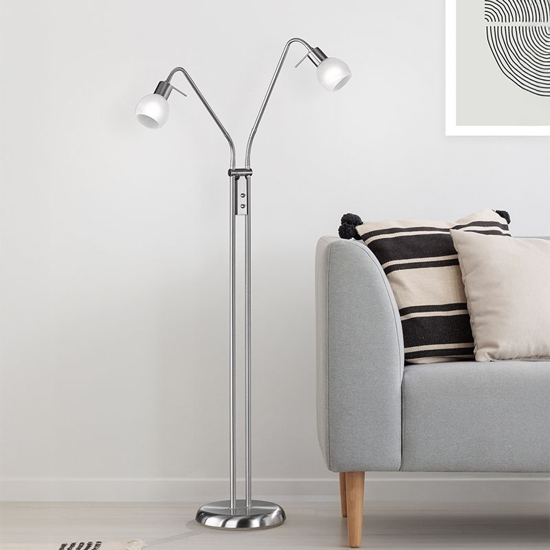 Nickel Stehlampe Modern, Benita, mit Schalter
