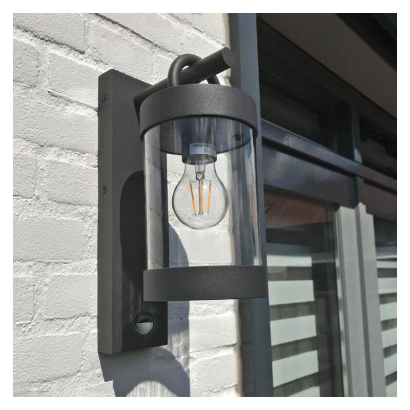 Anthrazit Außen Wandleuchte mit Bewegungsmelder Modern, Sambesi, IP44 Anthrazit Außen Wandleuchte mit Bewegungsmelder Modern, Sambesi, IP44