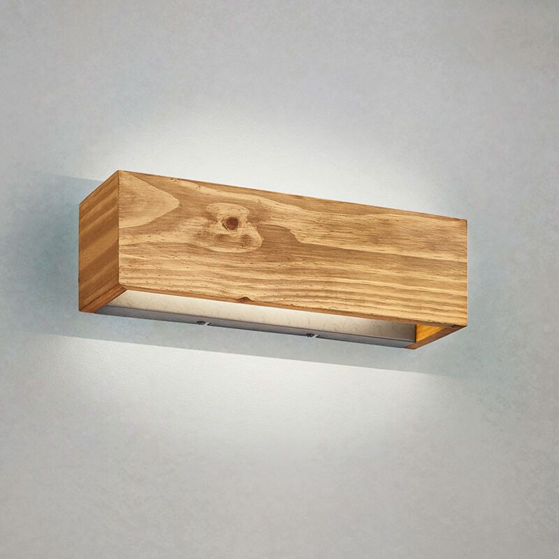 Holz Up down Wandleuchte Braun, Deka, 13W, 3000K LED