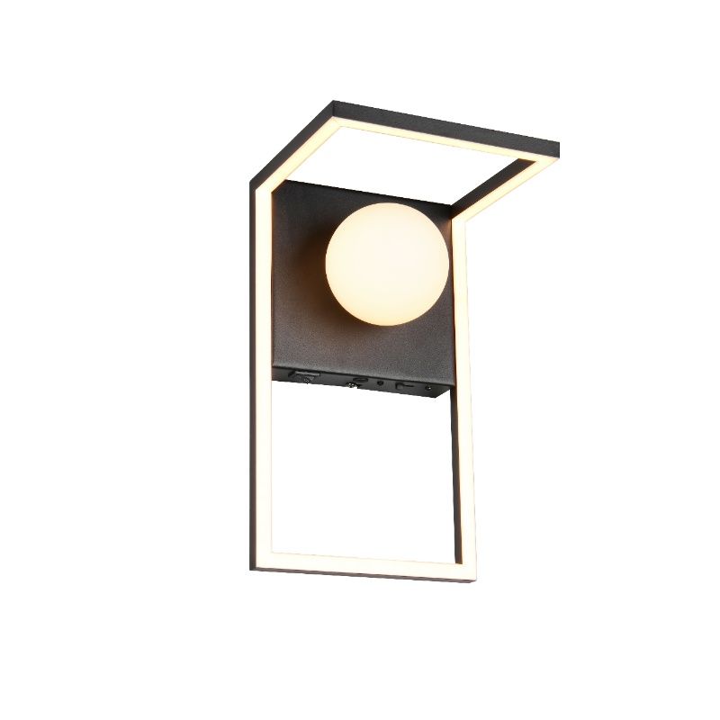 Schwarze Wandleuchte Modern, Reyhan, 3-stufig dimmbar Schwarze Wandleuchte Modern, Reyhan, 3-stufig dimmbar